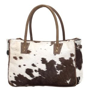 Myra Bag Bucket Genuine Leather Animal Print Tote